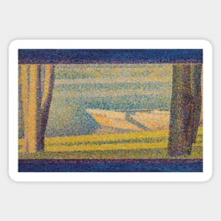 Moored Boats and Trees by Georges-Pierre Seurat Sticker